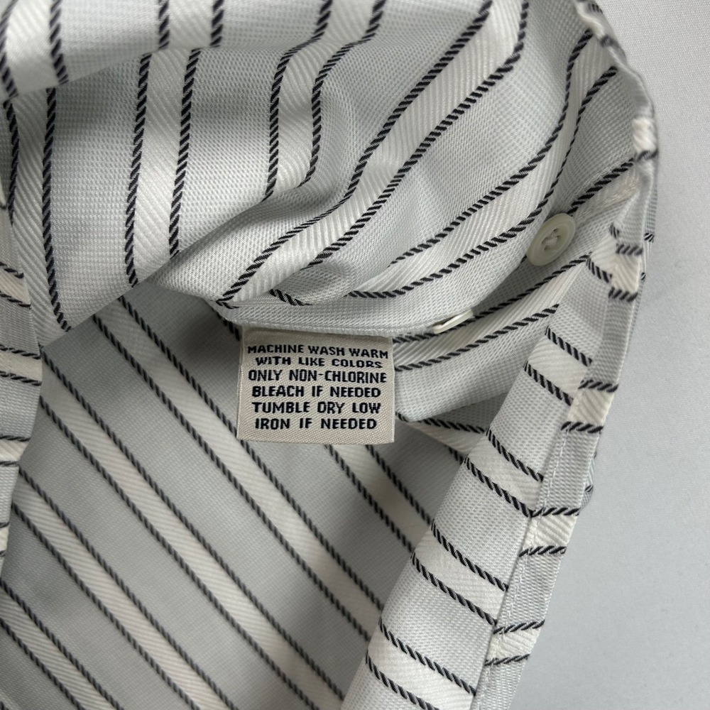 Faconnable Mens Striped Button Down Shirt Blue White Cotton Size M 4365BLG47 - Picture 7 of 8